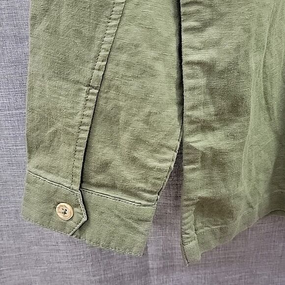 Rachel Zoe x Janie and Jack Green Linen Cargo Jacket Girls / Boys sz 10-12 - Picture 7 of 9